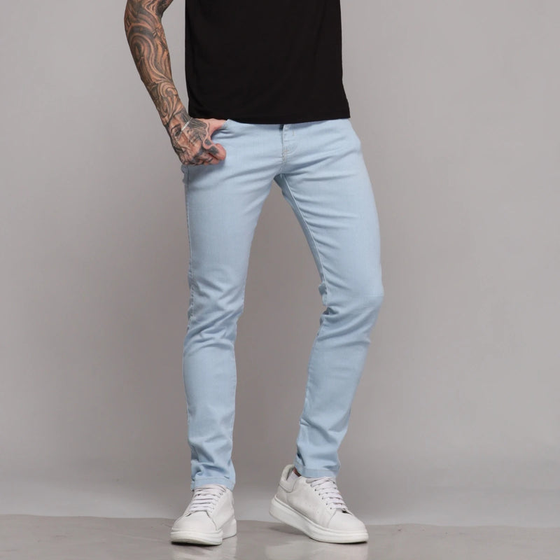 Kit 3 Calças Jeans Masculina Skinny Clara Marmorizada Escura Tendência