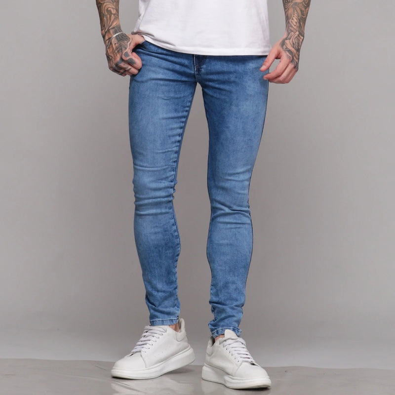 Kit 3 Calças Jeans Masculina Skinny Clara Marmorizada Escura Tendência