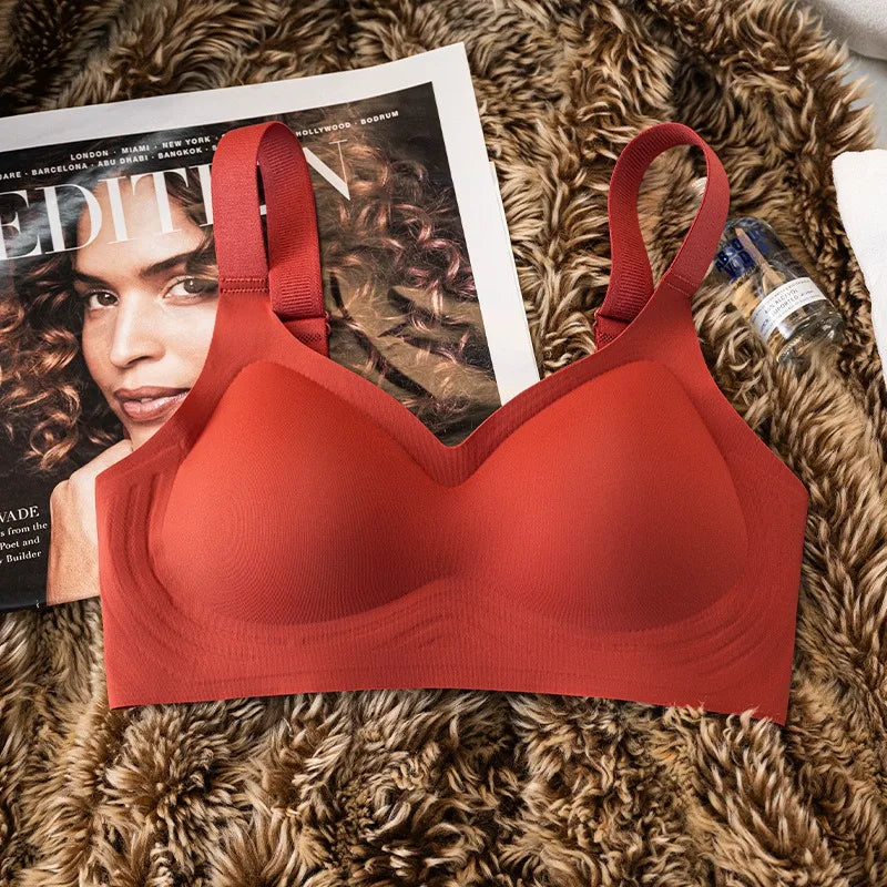 Sutiã sem costura feminino conforto acolchoado sutiãs sem fio brilhante roupa interior sexy bralette suporte lingerie sexy feminino íntimo