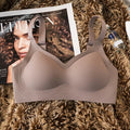 Sutiã sem costura feminino conforto acolchoado sutiãs sem fio brilhante roupa interior sexy bralette suporte lingerie sexy feminino íntimo