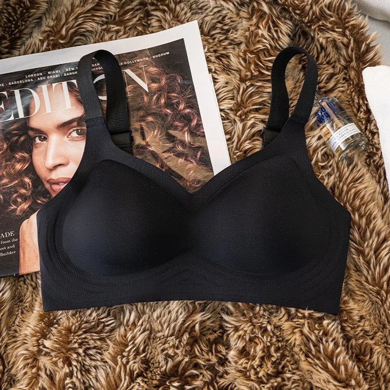 Sutiã sem costura feminino conforto acolchoado sutiãs sem fio brilhante roupa interior sexy bralette suporte lingerie sexy feminino íntimo