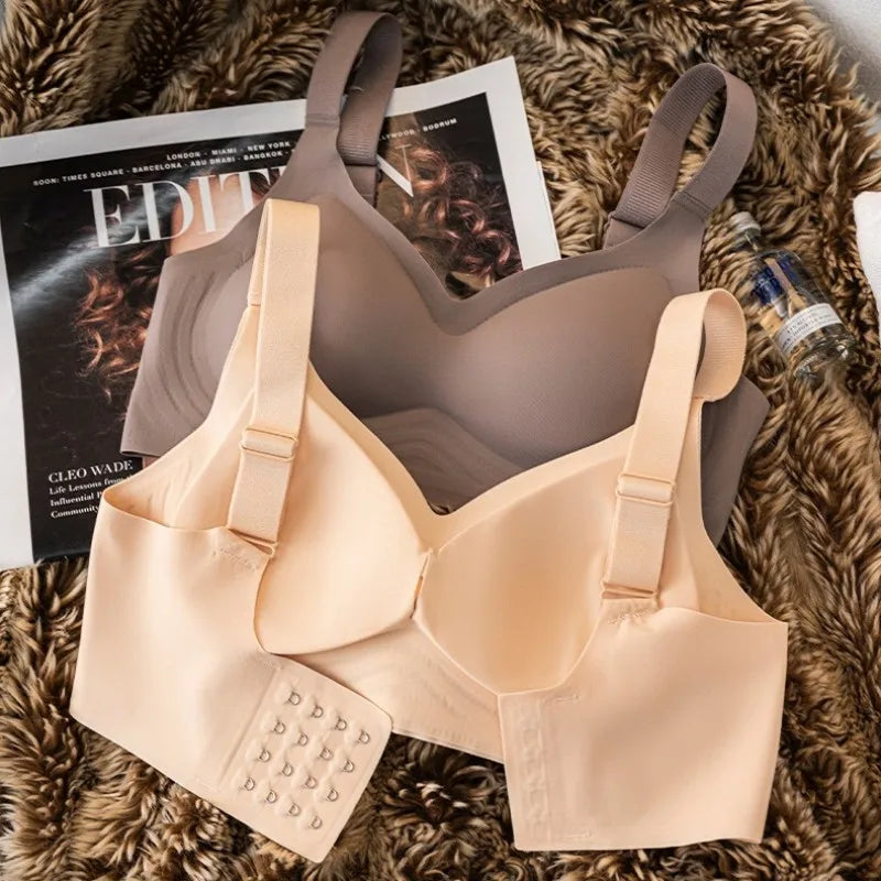 Sutiã sem costura feminino conforto acolchoado sutiãs sem fio brilhante roupa interior sexy bralette suporte lingerie sexy feminino íntimo